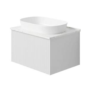 Тумба с раковиной La Fenice Terra Bianco NFNC-01-TER-B-60-3-M-GG белая матовая, 60 см
