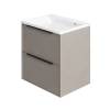 Тумба с раковиной La Fenice Simpla Twin Cappuccino NFNC-01-SIM-C-80-2-3-80 бежевая матовая, 80 см