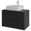 Тумба с раковиной Orange Line Li-80TubMDF+B05-500W черная матовая, 80.5 см