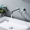 Смеситель для раковины Aquatek Европа AQ1313CR настенный, на 2 отверстия, внешняя и скрытая часть, хром фото 5