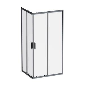 Душевой уголок Am.Pm Gem W90G-403-100280-BT профиль черный матовый, стекло прозрачное, 100x80