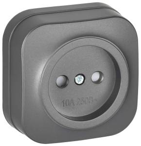 Розетка 1-местная с защитными шторками IEK Glory ERH13-K46M-10 сталь матовый