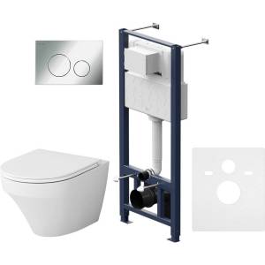 Унитаз с инсталляцией Am.Pm Inspire IS49051.501700 с крышкой-сиденьем микролифт, с кнопкой