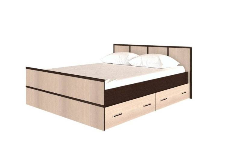 Кровать БТС МЕБЕЛЬ Сакура Н001146 160x200, с проложками, венге, лоредо
