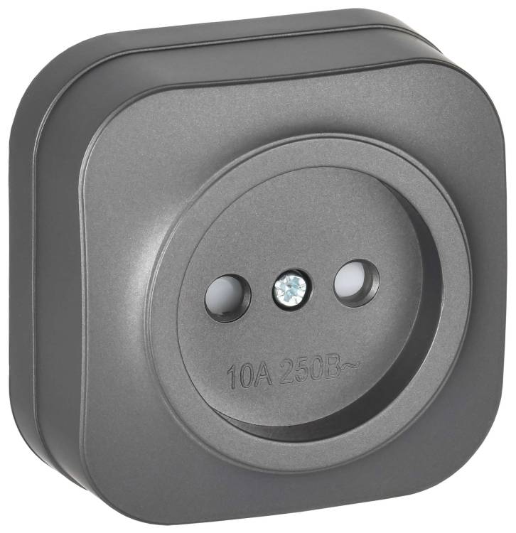 Розетка 1-местная с защитными шторками IEK Glory ERH13-K46M-10 сталь матовый