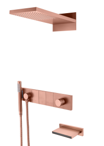 Душевой комплект Boheme Zodiac 132-2-CB с изливом, трехпозиционная, Copper Brushed