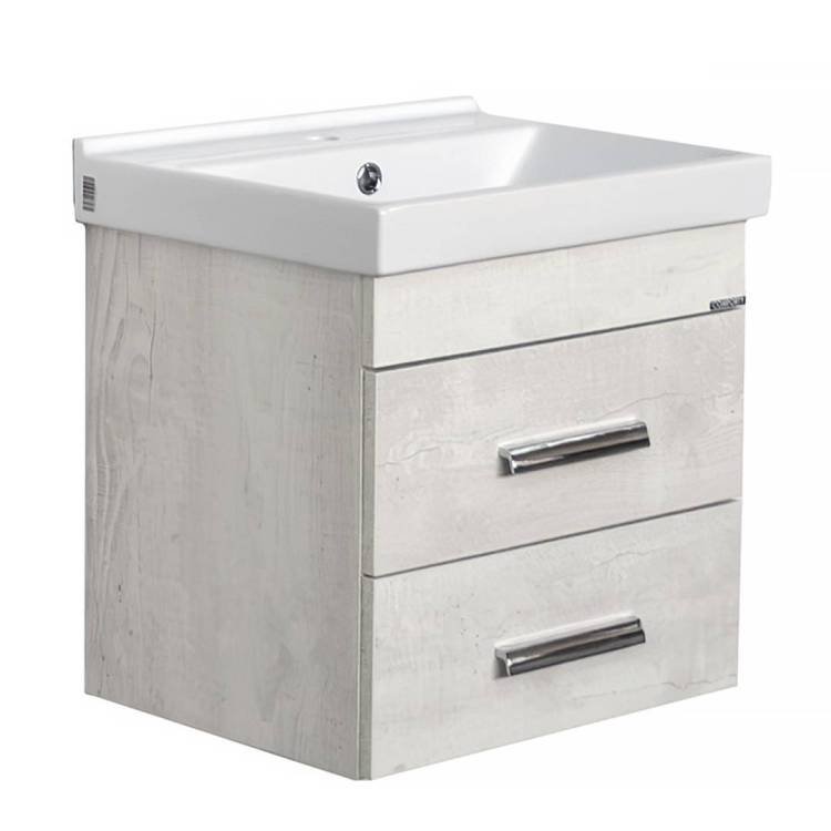 Тумба с раковиной Comforty Никосия-50П 00-00017091 дуб белый, раковина Fest 50