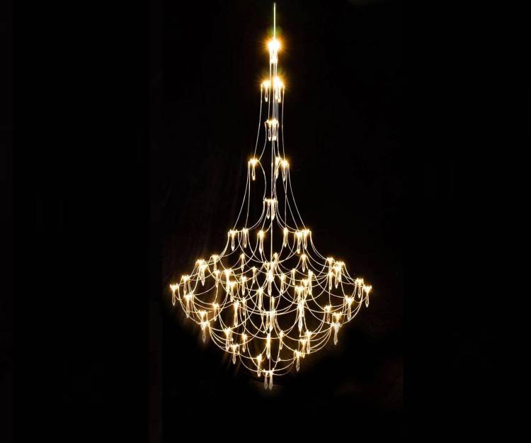 Большая подвесная люстра хрустальная светодиодная Kink Light Галанта 07888-100,33(21)