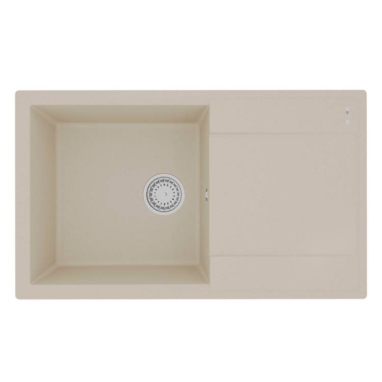 Кухонная мойка Lemark IMANDRA 840 9910032 врезная прямоугольная с крылом из кварцгранита бежевый