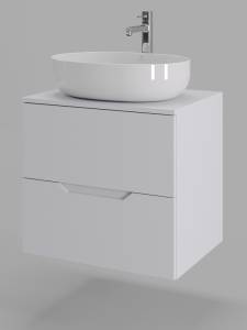 Тумба с раковиной Orange Line Li-60TuwMDF+B05-520W белая матовая, 60 см