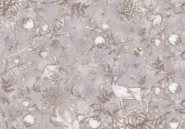 3D Фотообои Artegrafico «Винтажный лес в лиловых тонах» FN-018 песок