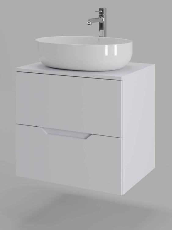 Тумба с раковиной Orange Line Li-60TuwMDF+B05-520W белая матовая, 60 см