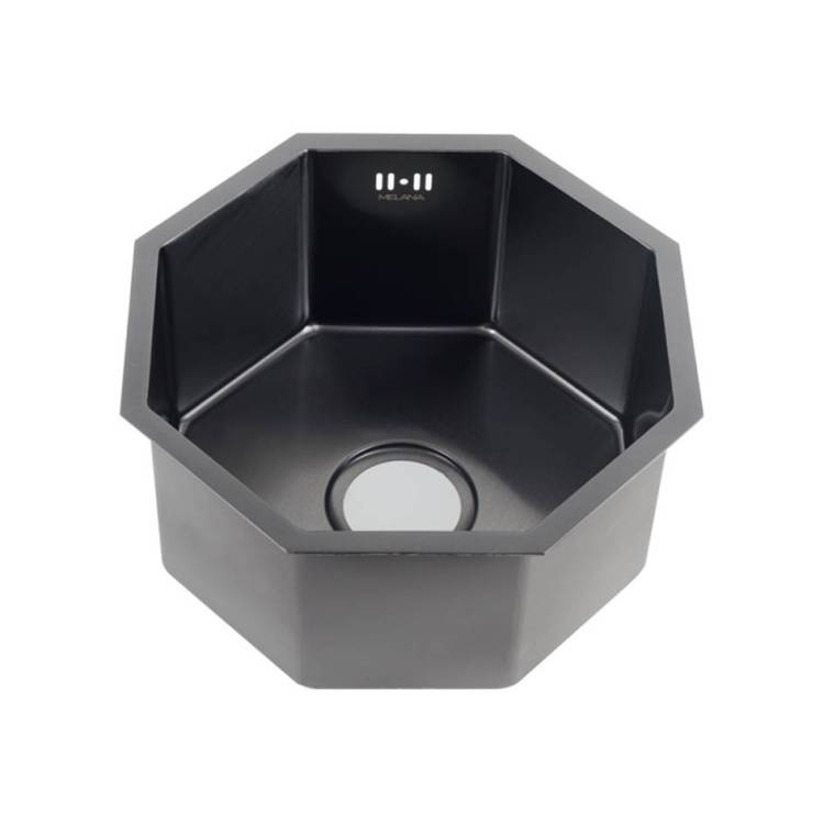 Мойка кухонная Melana ProfLine D400B черная врезная фигурная 400x400x200мм