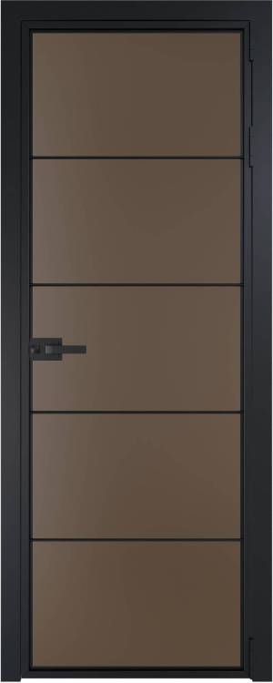 Межкомнатная дверь Profil Doors 5 AX цвет профиля Черный, стекло безопасное 6 мм монохром гляссе 600x2000
