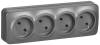 Розетка 4-местная IEK Glory ERH40-K46M-10 сталь матовый