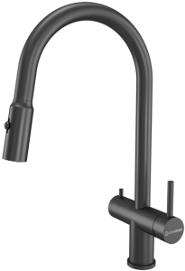 Смеситель для кухни Kuchenstern Brunn-FS 751GM80 вороненая сталь