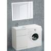 Тумба с раковиной Belbagno Lavanderia LAVANDERIA-580/1200-2C-PIA-BL 58x48x86 Bianco Lucido напольная с двумя выкатными ящиками фото 2