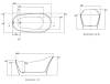 Ванна акриловая Kerasan Waldorf 743201 свободностоящая 167х82х65см, со сливом Clic-clac, белая фото 3