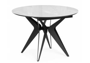 Стол Notta Рикла 625963 белое стекло, черный 120(160)x120x76