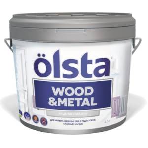 Краска универсальная по дереву и металлу Olsta Wood&Metal база A полуматовая 31A Ginger Yellow 0.9л