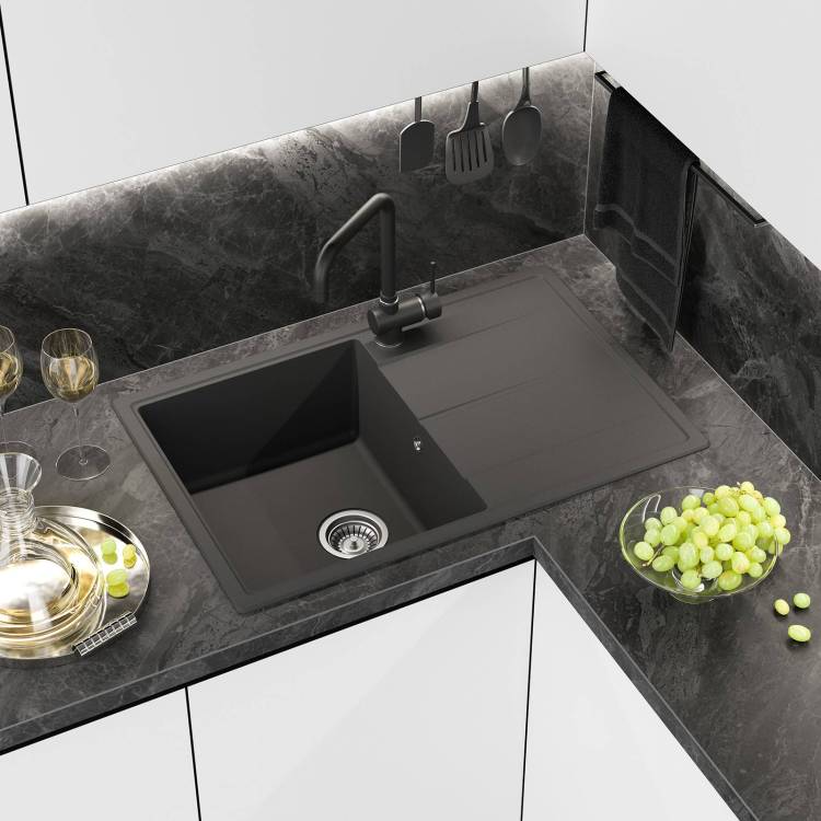 Мойка кухонная Misty Линкор LIN-78х51-01 антрацит, 78x51