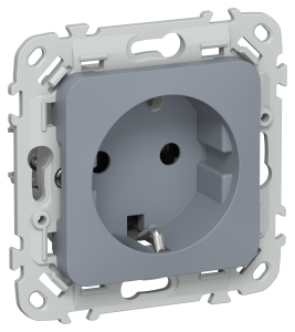 Розетка 1-местная с заземлением IEK Flite FI-R11-16-1-K35 маренго