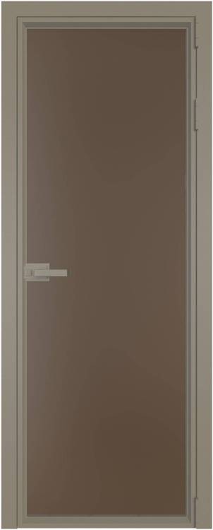 Межкомнатная дверь Profil Doors 1 AV цвет профиля Никель матовый, стекло безопасное 6 мм монохром гляссе 800x2000