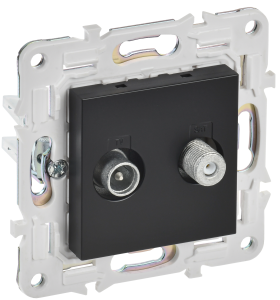 ТВ-розетка TV+SAT IEK Skandy SK-AF20-O-K02 черный