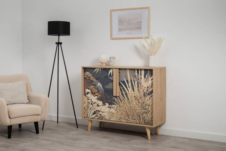 Комод Моби Току 16.230.04 Гикори Рокфорд Натуральный KO86 PW, Белый PE шагрень