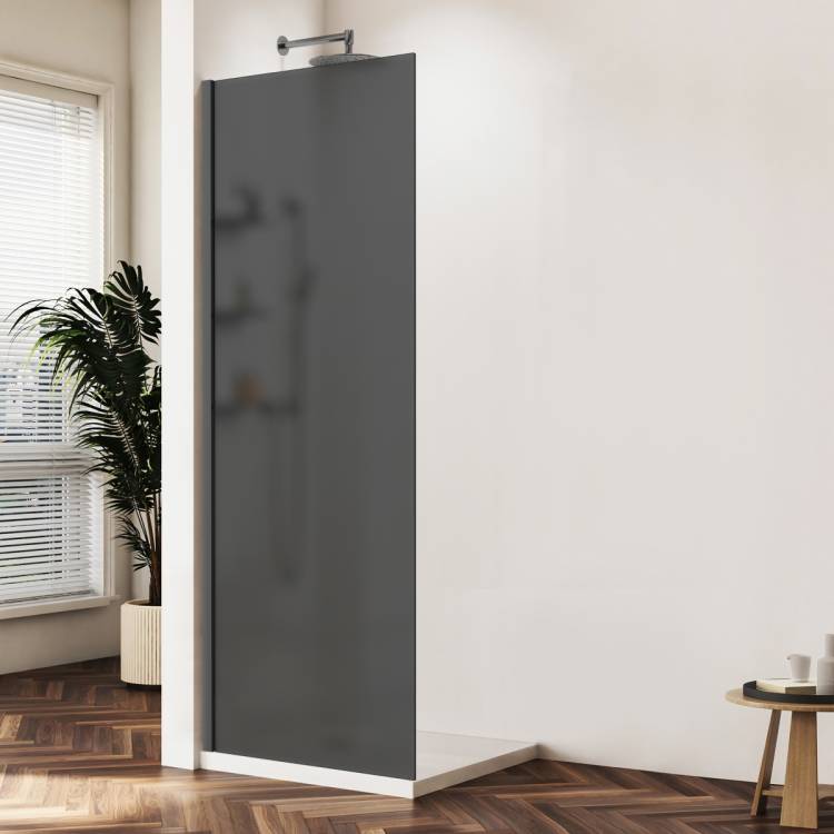Душевая перегородка Vincea Walk in WS VSW-1HWS900GFGM профиль вороненая сталь, стекло матовое тонированное, 90x200