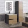 Тумба с раковиной Uperwood Barsa 29830205647 подвесная, черная, дуб сонома, 50 см фото 7