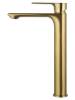 Смеситель для раковины Wonzon & Woghand WW-88019079-BG высокий, брашированное золото фото 2