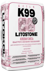 Клей быстроотвердевающий LITOKOL LITOSTONE K99 Белый (25кг)