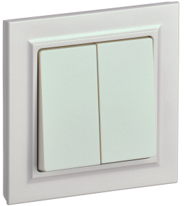 Выключатель 2-клавишный IEK Brite BR-V20-0-10-K36-F жемчуг