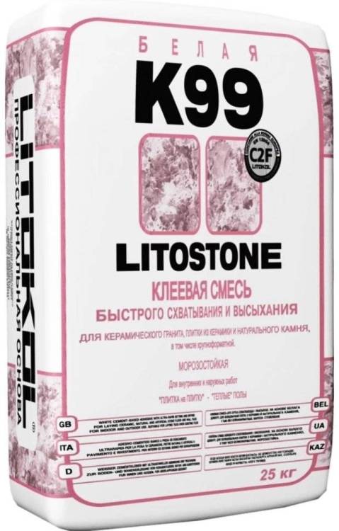 Клей быстроотвердевающий LITOKOL LITOSTONE K99 Белый (25кг)