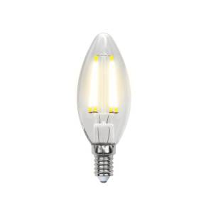 Лампа светодиодная филаментная Uniel Sky Candle LED-C35-6W/WW/E14/CL PLS02WH