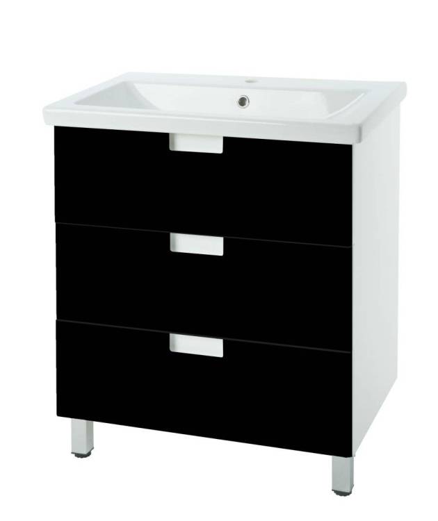 Тумба с раковиной Bellezza Пегас 60 3 ящ. Черный