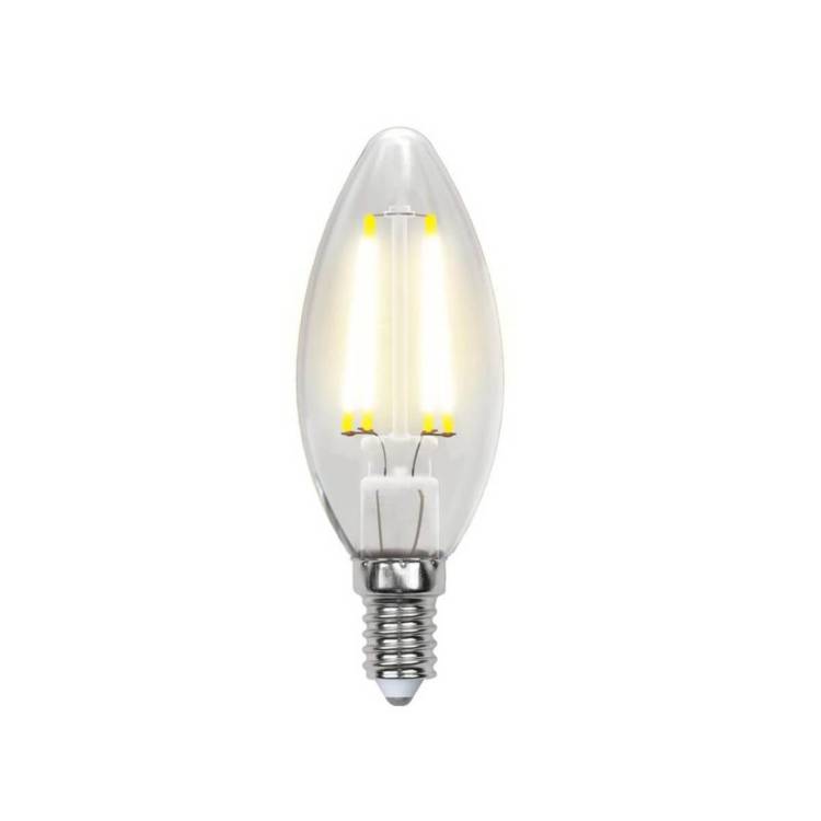 Лампа светодиодная филаментная Uniel Sky Candle LED-C35-6W/WW/E14/CL PLS02WH