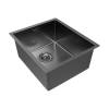 Мойка кухонная Paulmark Lassan 38 Uni LA38-GM Вороненая Сталь, 38x44 фото 3