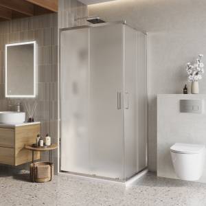 Душевой уголок BelBagno LUCE-AH-2-100/80-P-Cr профиль хром, стекло рифленое, 100x80x195