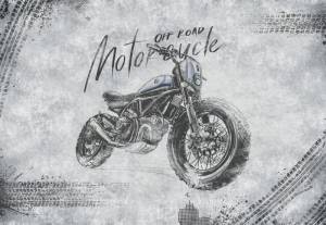 3D Фотообои Artegrafico «Стильный байк» PD-006 акварель