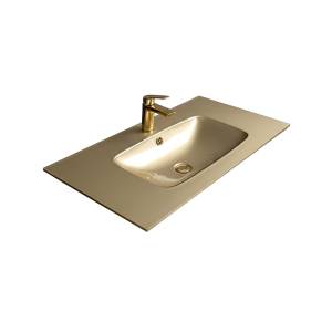 Раковина Armadi Art Lucido 852-100-Light Gold моноблок, 105 см, золото светлое