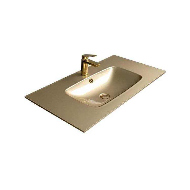 Раковина Armadi Art Lucido 852-100-Light Gold моноблок, 105 см, золото светлое