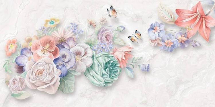 3D Фотообои Artegrafico «Анютины глазки» BT-018 песок