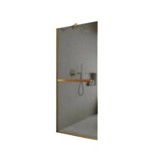 Душевая перегородка MaybahGlass MGD-730-3у 79x195, стекло графит матовый 8 мм, профиль золото