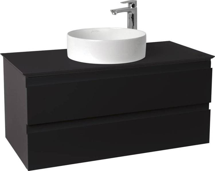 Тумба с раковиной Jacob Delafon Madeleine 100 черная матовая с подсветкой
