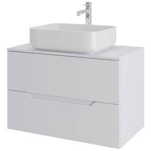 Тумба с раковиной Orange Line Li-80TuwMDF+B05-500W белая матовая, 80.5 см