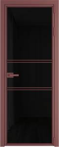 Межкомнатная дверь Profil Doors 2 AX цвет профиля Красный антрацит, стекло безопасное 6 мм черный триплекс 600x2000