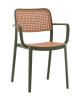 Стул Stool Group Yona PP-297 green 36023 зеленый, пластиковый с подлокотниками
