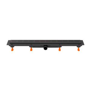 Душевой лоток Veconi Line 450 V450LB с решеткой, черный матовый